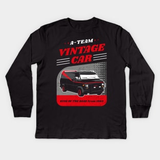 A-Team Vintage Car 80s Kids Long Sleeve T-Shirt